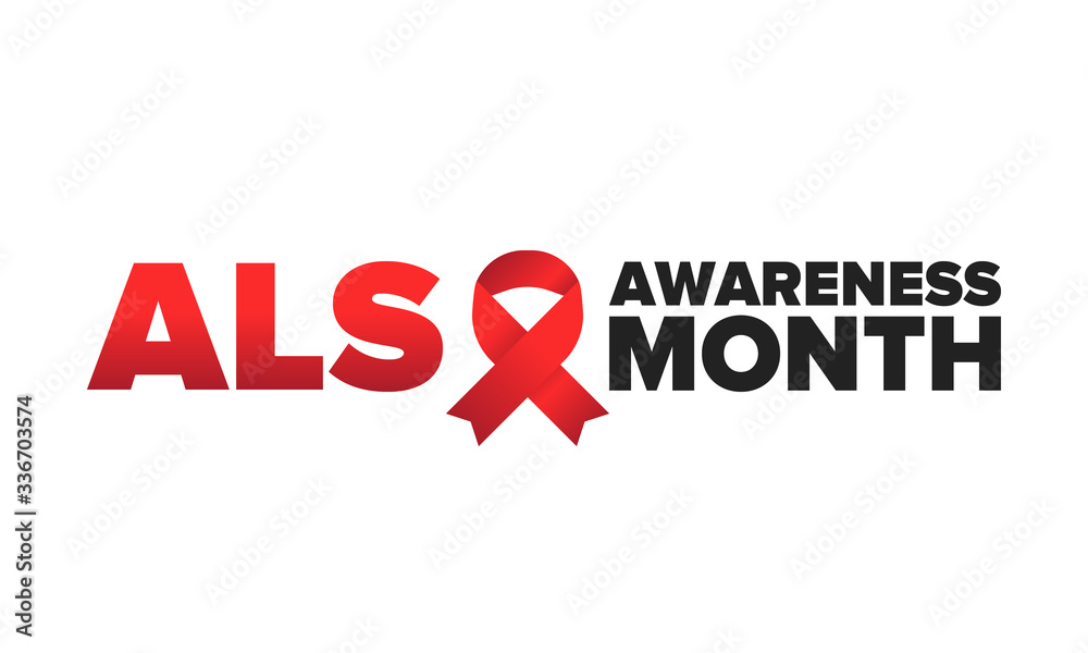ALS Awareness Month. Amyotrophic lateral sclerosis. Annual campaign is held in May in United States. Control and protection. Prevention campaign. Medical health care concept. Vector illustration