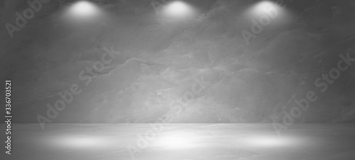 Dark and gray abstract white marble wall and studio room , interior texture for display products. wall background..