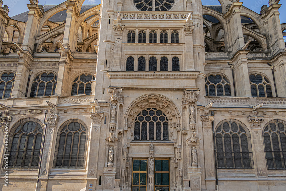 Church of St Eustache (Eglise Saint-Eustache) situated at Les Halles. Present building was built between 1532 and 1632. UNESCO World Heritage Site. Paris, France.