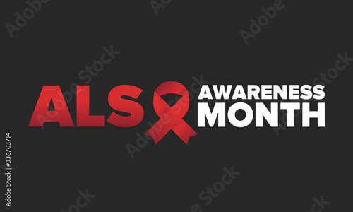 ALS Awareness Month. Amyotrophic lateral sclerosis. Annual campaign is held in May in United States. Control and protection. Prevention campaign. Medical health care concept. Vector illustration