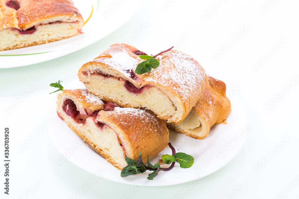 sweet baked yeast dough pie with berries sweet baked yeast dough pie with berries