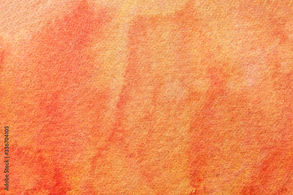 Fototapeta premium Abstract art background light coral and dark orange colors. Watercolor painting on canvas with soft red gradient.