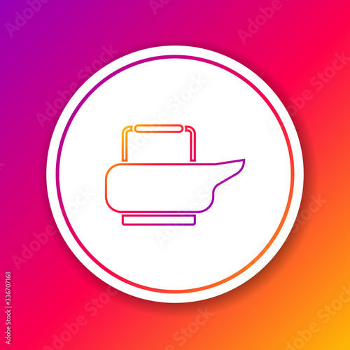 Color line Bedpan icon isolated on color background. Toilet for bedridden patients. Circle white button. Vector Illustration