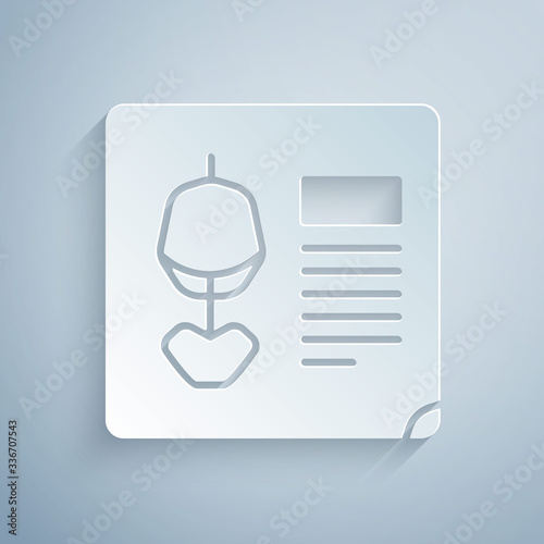 Paper cut X-ray shots icon isolated on grey background. Paper art style. Vector Illustration