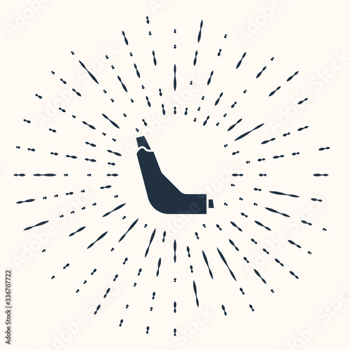 Grey Inhaler icon isolated on beige background. Breather for cough relief, inhalation, allergic patient. Abstract circle random dots. Vector Illustration
