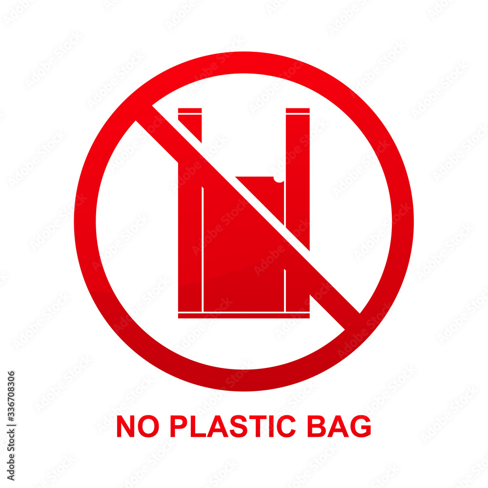 No plastic bag isolated on white background vector illustration. No plastic bag isolated on white background vector illustration.