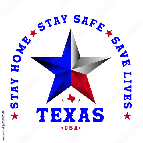 Texas USA saying Stay Home Stay Safe Save Lives logo design concept. Free Download Texas USA saying Stay Home Stay Safe Save Lives logo design concept. - GFXLoad