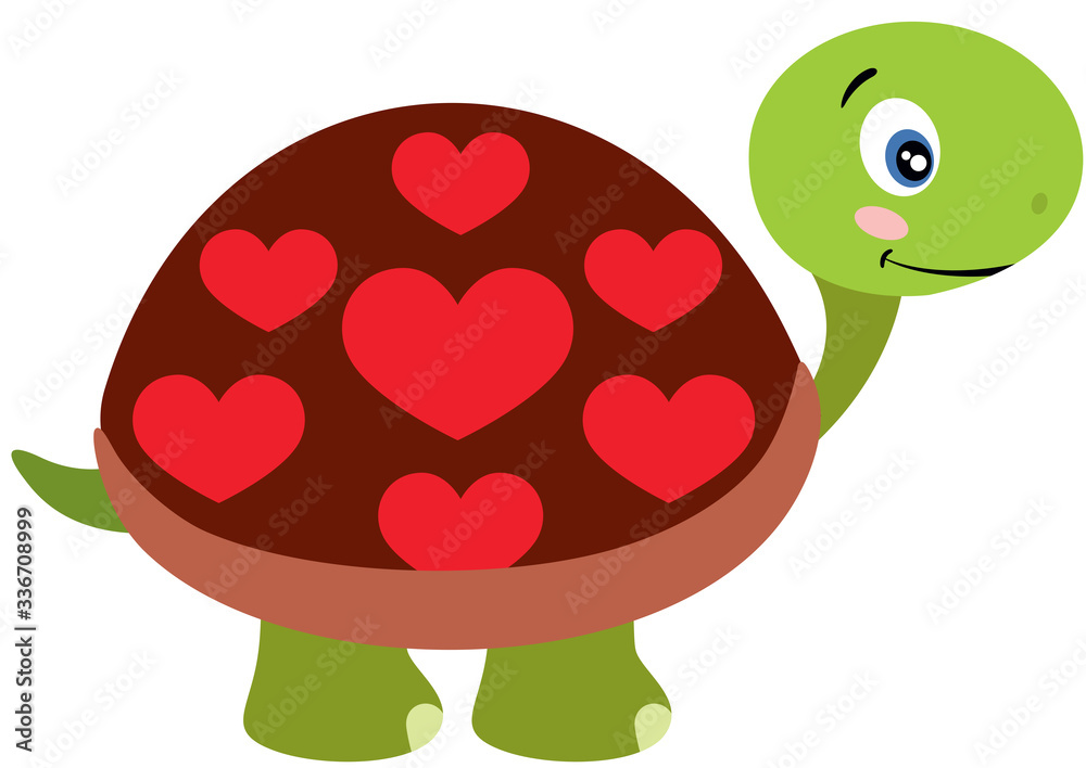 Valentine turtle with hearts on shell
Valentine turtle with hearts on shell