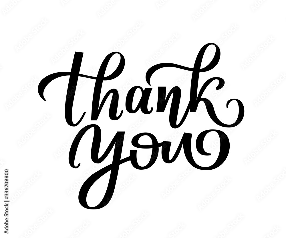 Obraz premium thank you. Vector illustration. Thank You handwritten inscription. Hand drawn lettering. Thank You calligraphy. Thank you card