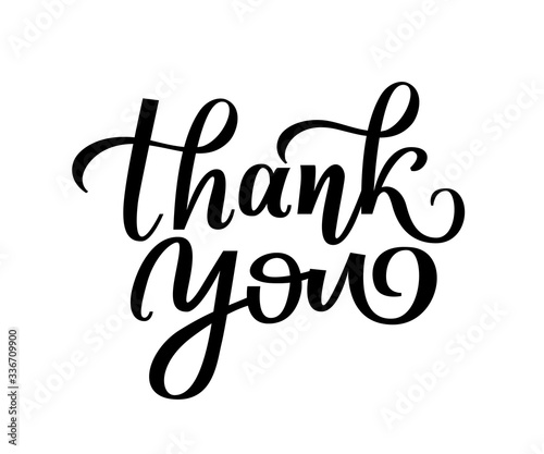thank you. Vector illustration. Thank You handwritten inscription. Hand drawn lettering. Thank You calligraphy. Thank you card