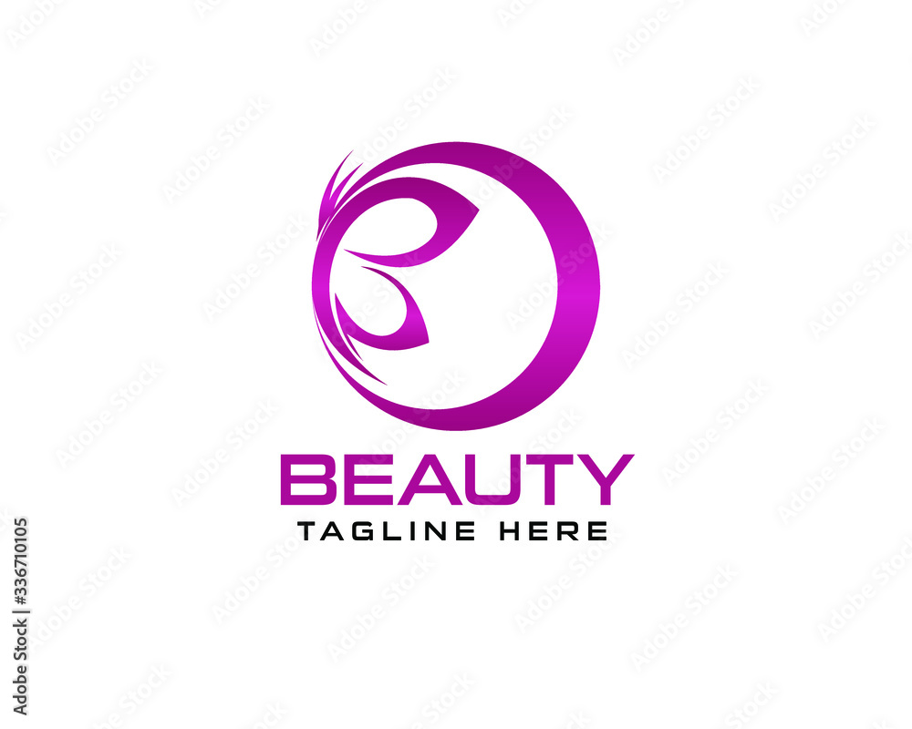 Butterfly Beauty  logo design template fully vector