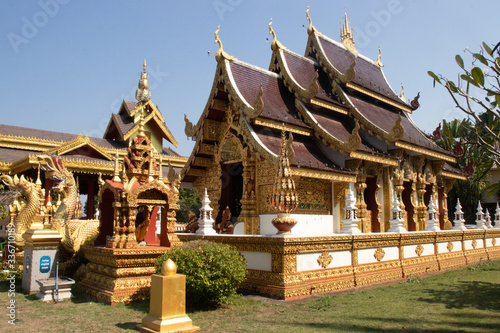 A beautiful view of buddhist temple Wat Saeng Kaew at Chiang Rai  Thailand.
