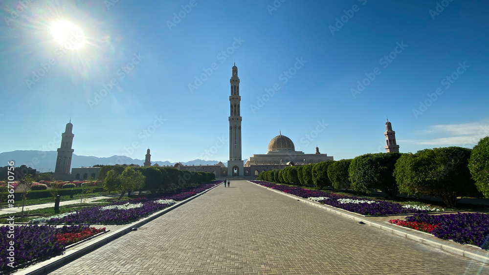 beautiful Sultan Qaboos Grand Mosque in Muscat, Oman