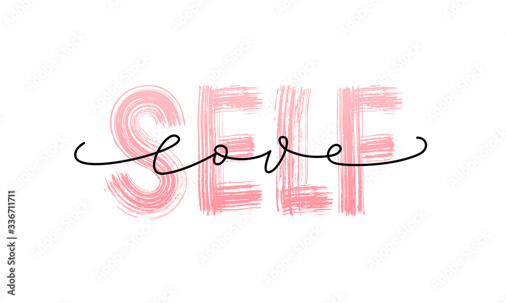 Self-Love requires bravery quote with arrow. Self-care Single word. Modern calligraphy text love yourself. Design print for t shirt, pin label, badges, sticker, card, banner. Vector illustration Self-Love requires bravery quote with arrow. Self-care Single word. Modern calligraphy text love yourself. Design print for t shirt, pin label, badges, sticker, card, banner. Vector illustration
