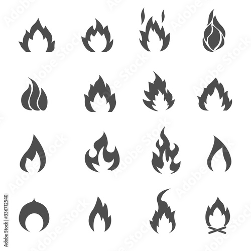 fire icons set collection vector