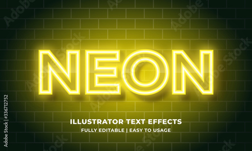 Yellow Neon 3d Text Effect