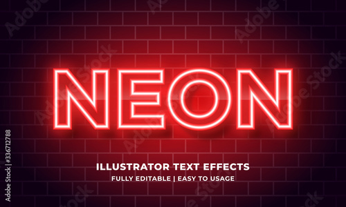 Red Neon 3d Text Effect