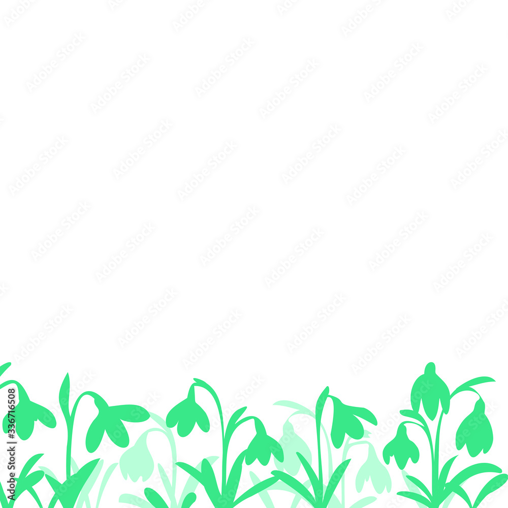Snowdrop, spring flower silhouettes background. Stock vector design for invitation Snowdrop, spring flower silhouettes background. Stock vector design for invitation