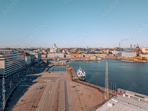 Picturesque sea landscape. Clear sunny day, aerial photography. helsinki olympiaterminaali photo