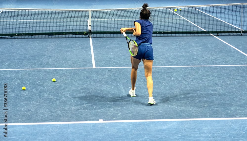 young girl during training before the St.Petersburg Ladies Trophy official match.