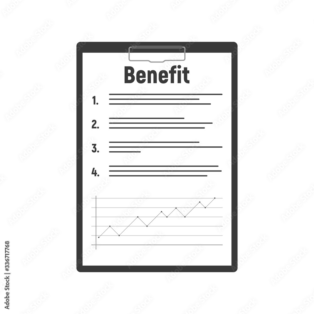 Benefit concept. Man holds a clipboard and writes. Pen in hand. Template for text. Benefit concept. Man holds a clipboard and writes. Pen in hand. Template for text.