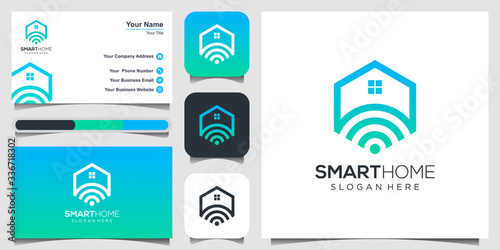 Smart Home Tech Logo Vector. logo design, icon and business card