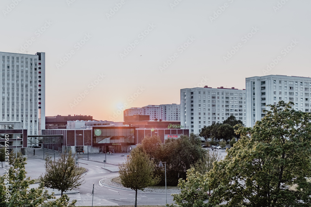 Sunset at the parking