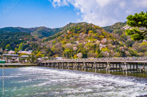 京都の観光地 嵐山 渡月橋 日本 ~ Arashiyama Togetsukyo Bridge , Kyoto JAPAN ~ photo