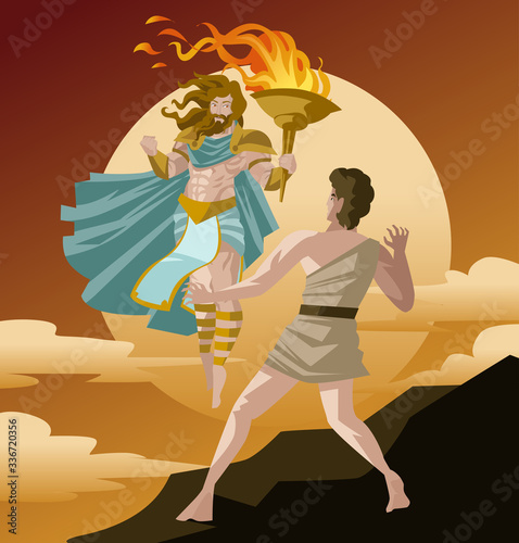 prometheus stealing the fire flame from gods
