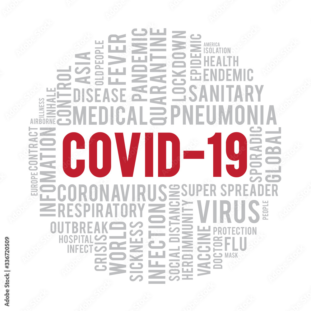 Coronavirus COVID-19 virus in the circle frame