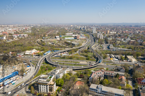 M3 motorway aerial, in Budapest, Hungary.