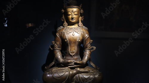 Mumbai, Maharastra/India- April 07 2020: Brass statue of the hindu god- Agni.
