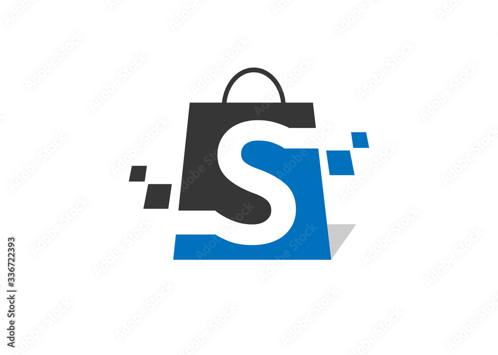 Shopping bag icon with letter s trendy and modern symbol for graphic and web design. Shopping bag icon flat vector illustration for logo, web, app, UI. Shopping bag icon with letter s trendy and modern symbol for graphic and web design. Shopping bag icon flat vector illustration for logo, web, app, UI.