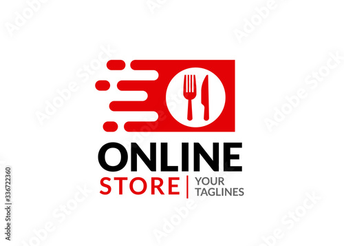 Online shopping vector icon. Delivery food sign. E-commerce logo. Isolated Shopping bag on white background