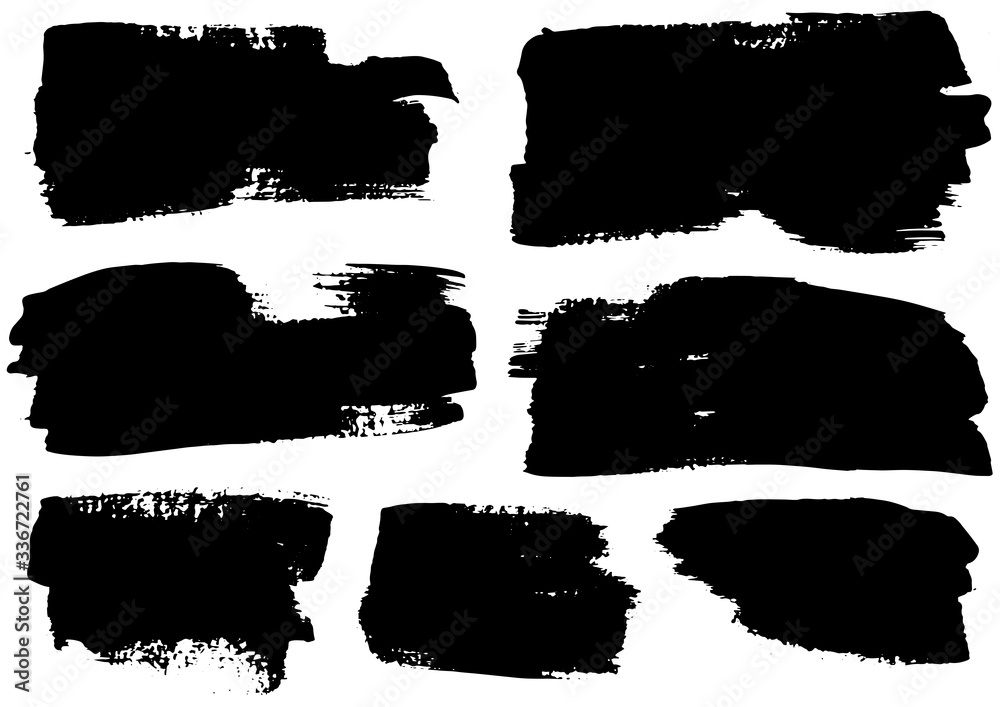 Set of vector brush strokes. Dirty ink texture splatters. Grunge rectangle text boxes
Set of vector brush strokes. Dirty ink texture splatters. Grunge rectangle text boxes
