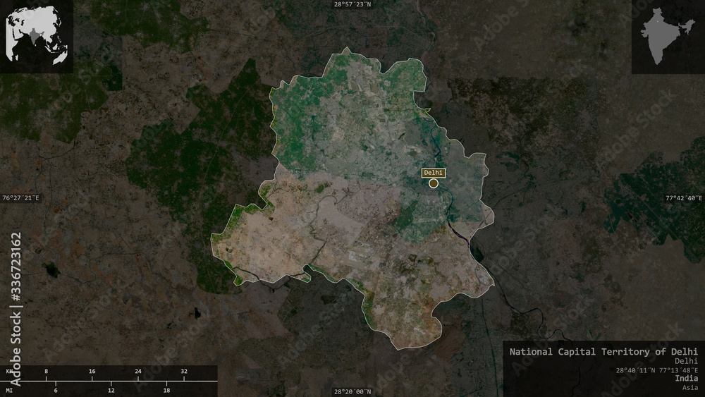 National Capital Territory of Delhi, India - composition. Satellite