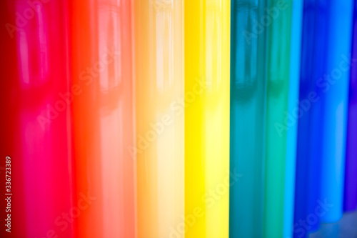 Abstract Colorful Rainbow Rolls of Vinyl