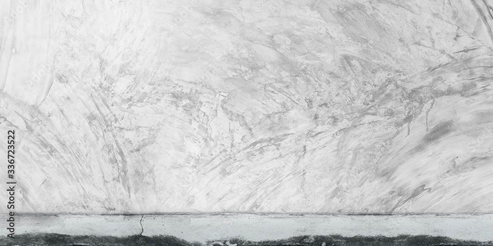 Fototapeta premium panorama blank concrete white rough wall for background. Beautiful white wall surface background pattern.