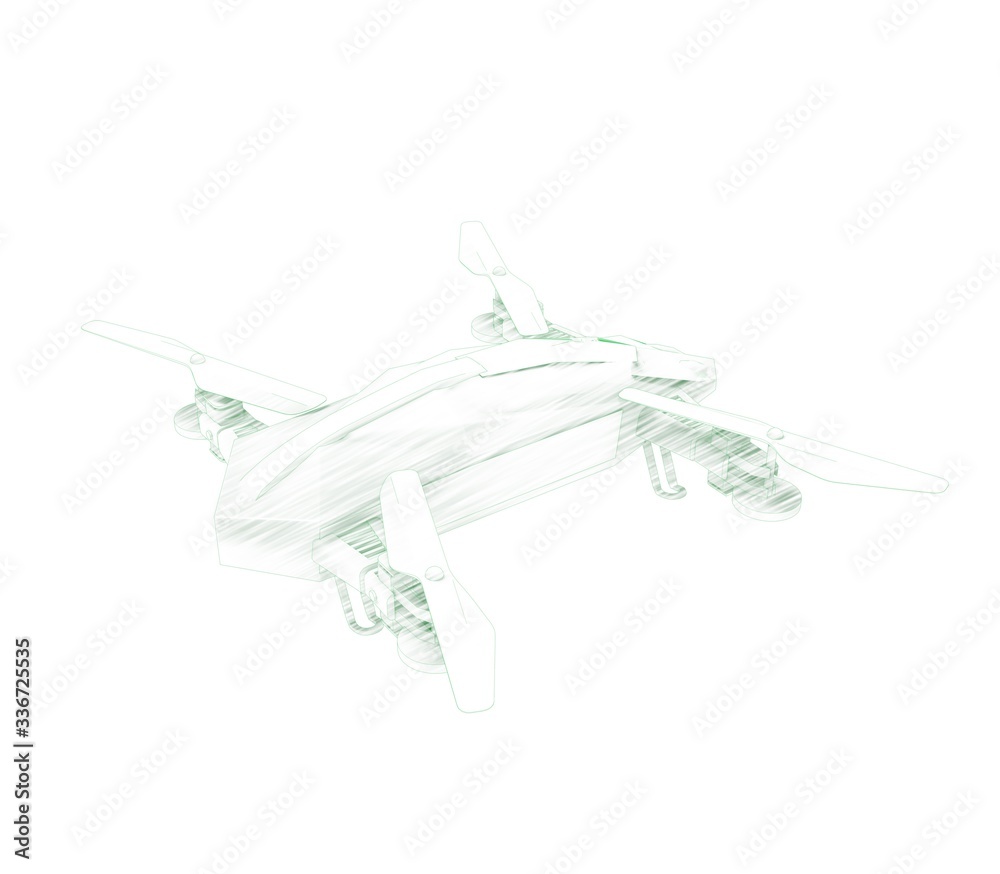3d illustration of the drone 3d illustration of the drone