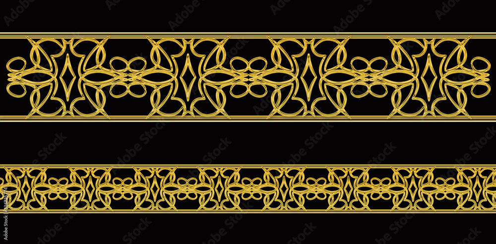 abstract floral background with golden 
