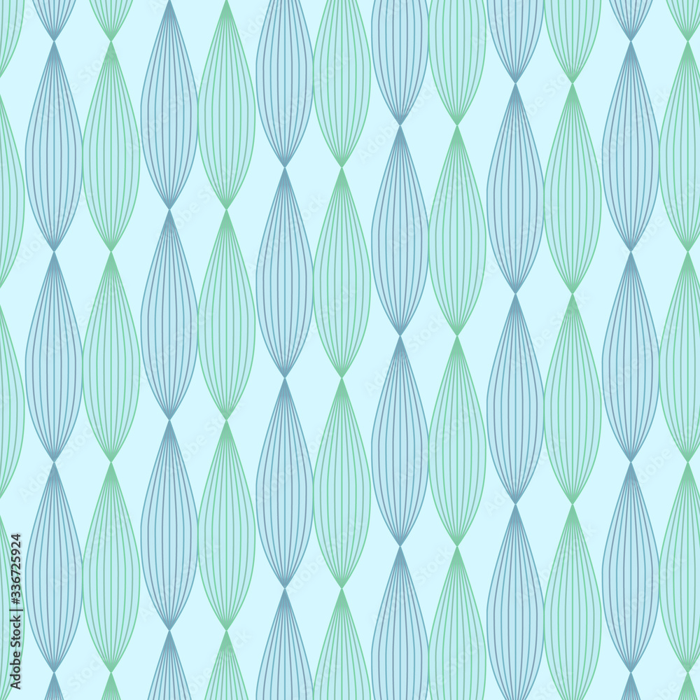Fototapeta premium Parallel Venation contour Leaf seamless pattern