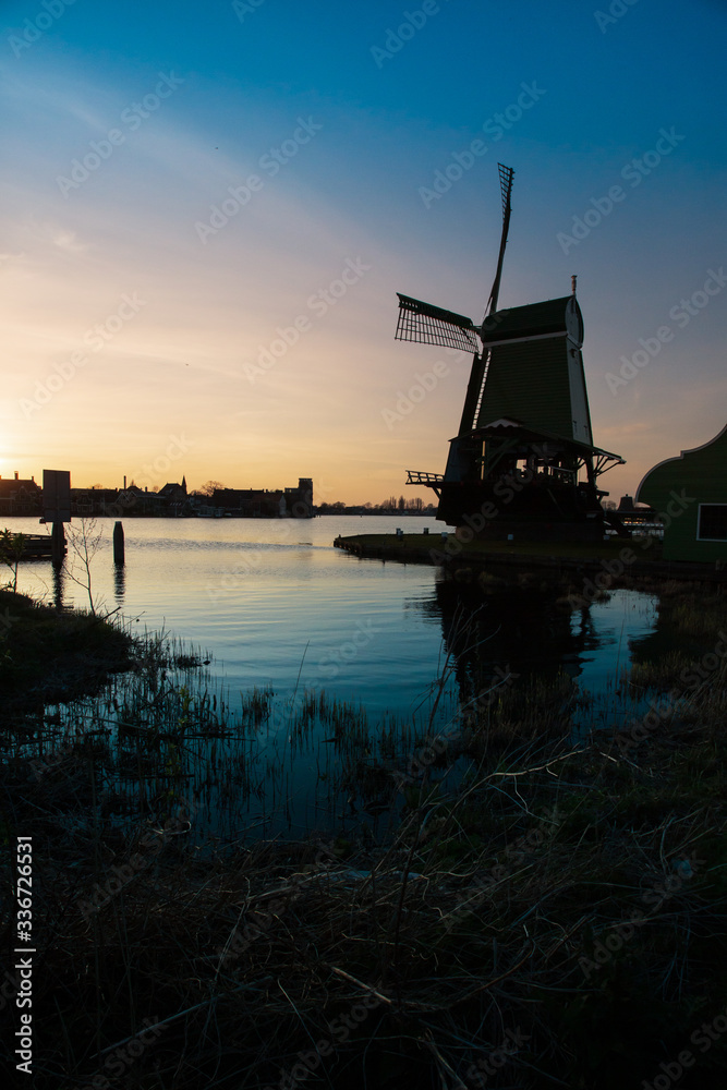 Windmill in Zaandam, the Netherlands