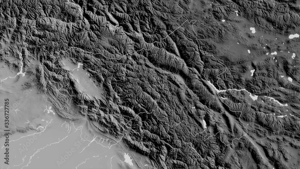 Jammu and Kashmir, India - outlined. Grayscale Jammu and Kashmir, India - outlined. Grayscale