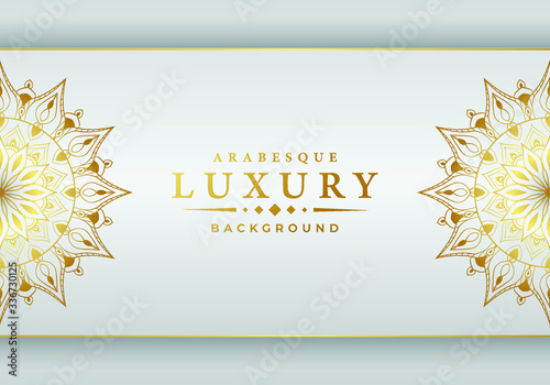 Luxury mandala background with arabesque pattern arabic islamic east style for Wedding card, book cover.
