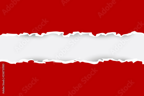 Red torn paper background. Vector
