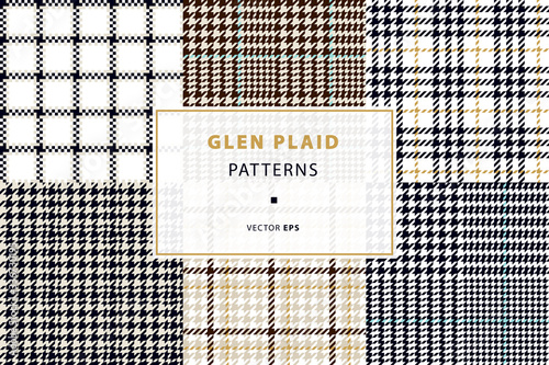 Glen and houndstooth seamless patterns photo