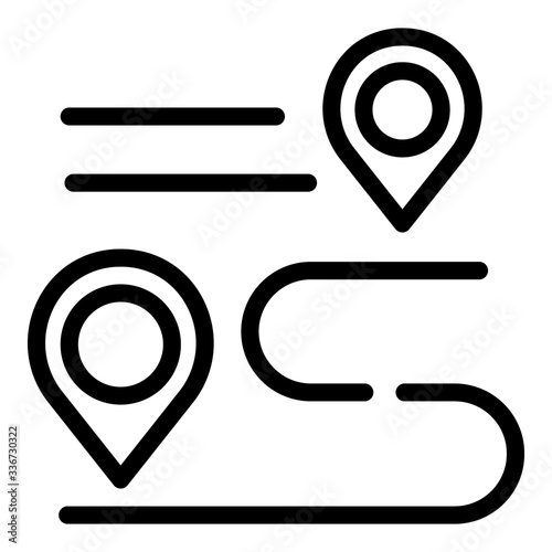Cruise ship route icon. Outline cruise ship route vector icon for web design isolated on white background