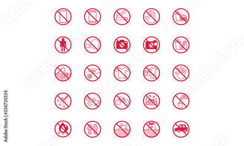 Signs -No, Do not,Prohibition signs
