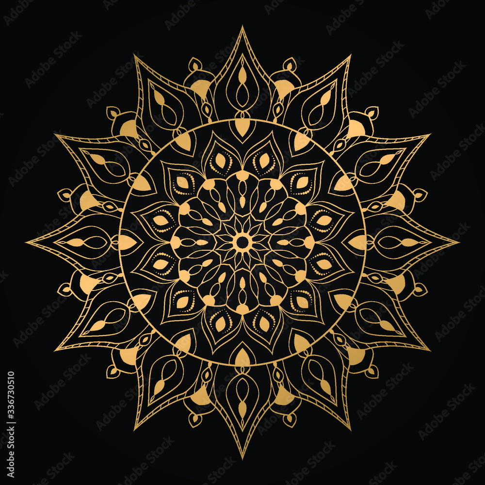 Luxury ornamental mandala design background  with golden 
arabesque pattern arabic islamic east style.  ornament elegant
 invitation wedding card , invite , backdrop cover banner