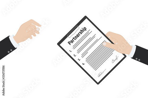 Signed partnership document with